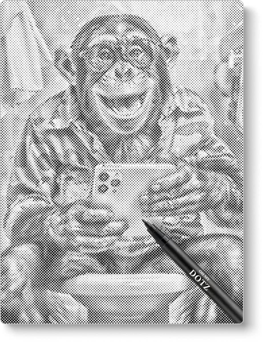 Aap Op Toilet | Stippelschilderij | 40x50cm | Dot painting | Oh My Dotz | One color dots | Diamond painting & Schilderen op nummer alternatief | Cadeau